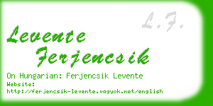 levente ferjencsik business card